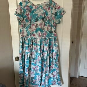 EShakti Retro Cotton Poplin Dress 3x 24